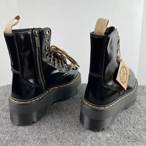 Dr. Martens Jadon Max Combat Platform Boots Black Vegan Women's Size 6 $270 NWT - Picture 4 of 7